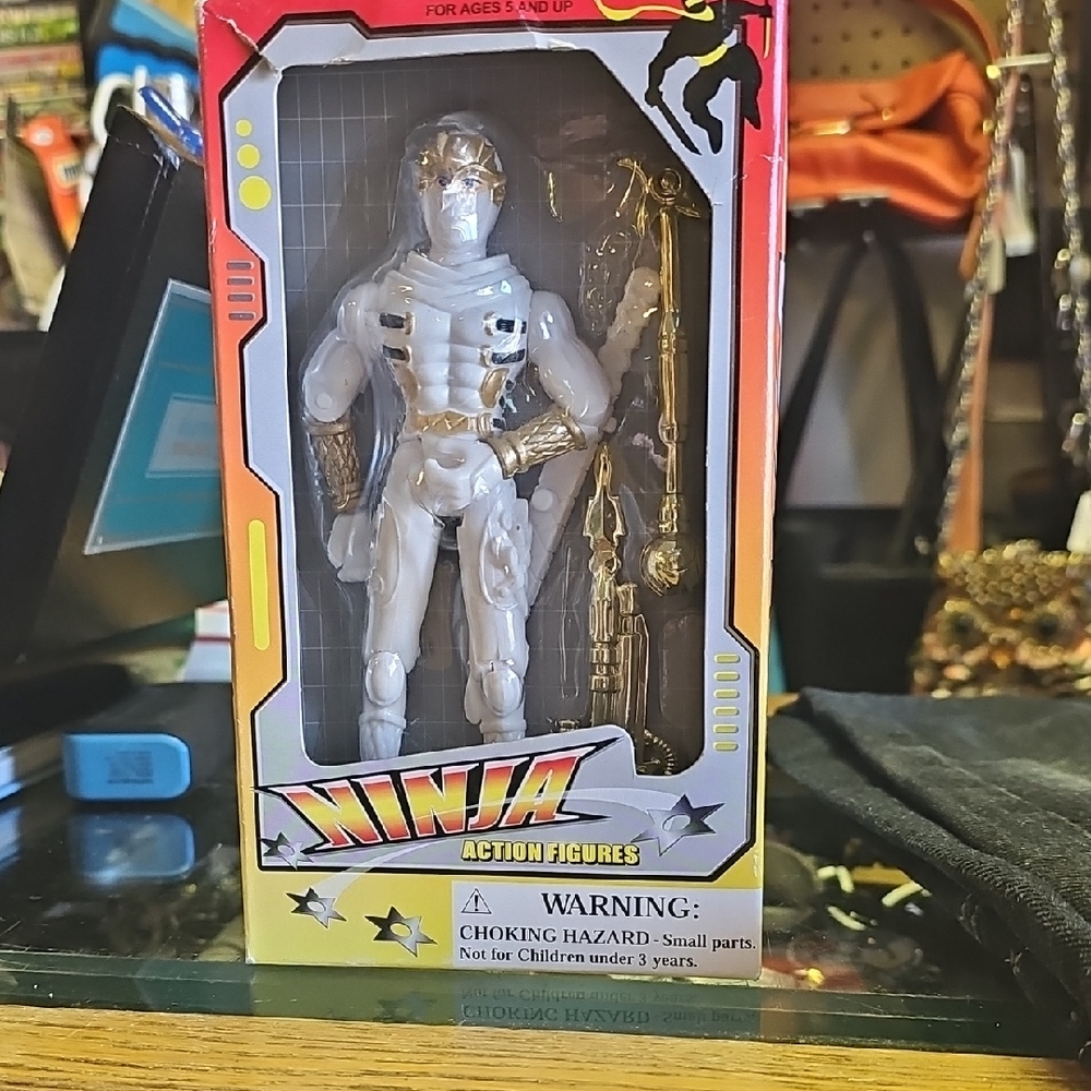Ninja Action Figure with Gold Accents - White and Gold